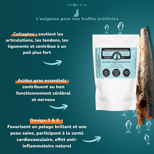 Peau de saumon avec chair - Friandises pour chien