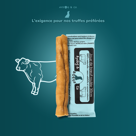 Joue de boeuf roulée 30cm - Friandises pour chien