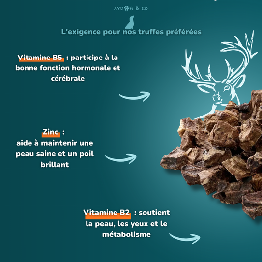 Poumon de cerf en cubes - friandises pour chien