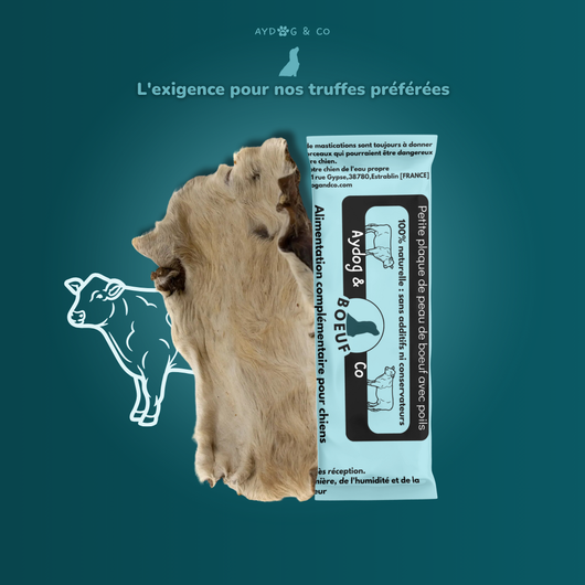 Plaque de peau de bœuf "S" (Avec/sans poils) - Friandises pour chien