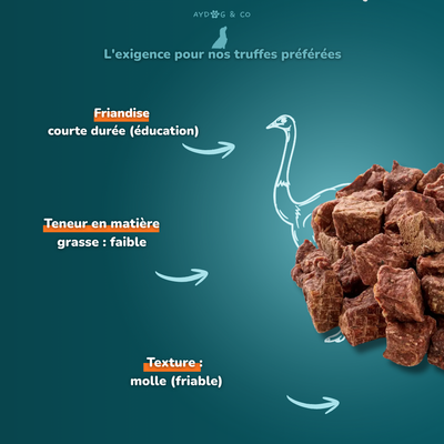 Cubes d'autruche 50g  - Friandises pour chien