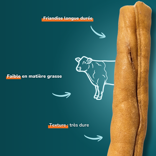 Rolled beef cheek 30cm - Dog treats